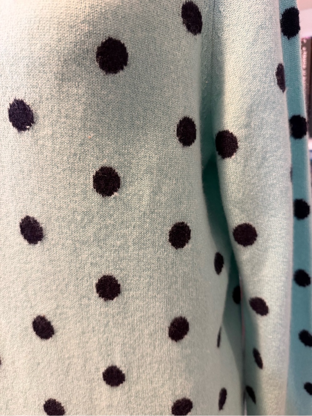 Talbots Tiffany Blue Cashmere Women’s Polka Dot Lightweight Sweater - Picture 4 of 15